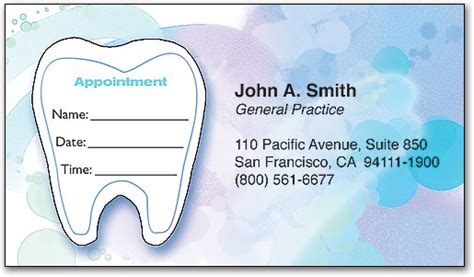 dental appointment cards with stickers